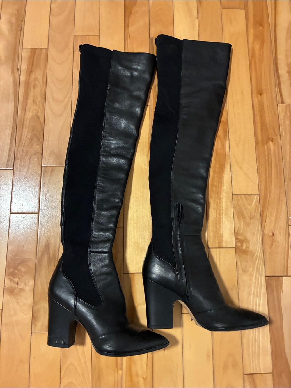 Sam Edelman Black Over-the-Knee Block Heel Boots